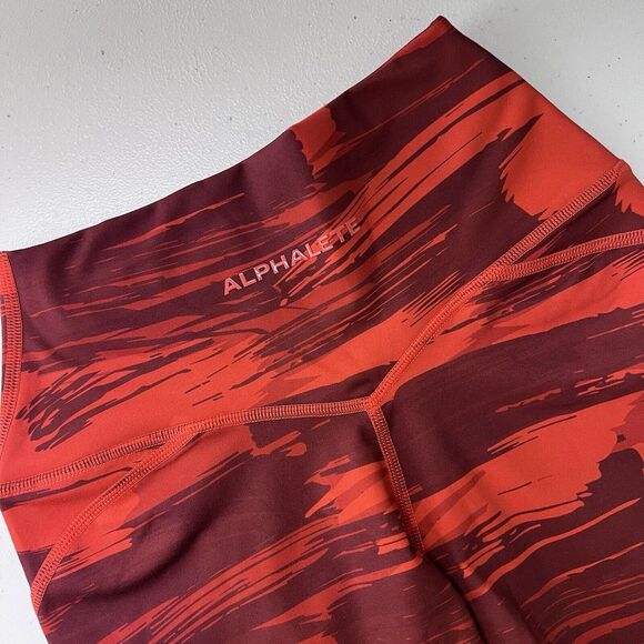 Alphalete Crossover Waist Leggings Womens Size XS Red Pullon Inseam 28" AL20-047 - Picture 1 of 10